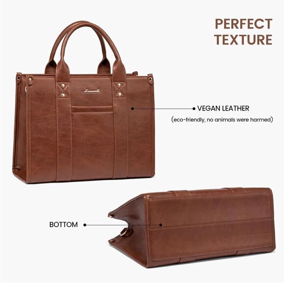 Leather Tote Bag Handbag - Picture 3 of 6